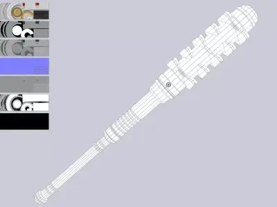 Scifi Powerbat Low-poly 3D model