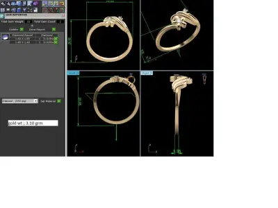 Diamond Ring For Women 3d Print Model 3D print model 68