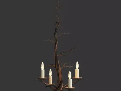 Currey Company Lighting Treetop Chandelier Small 3D model