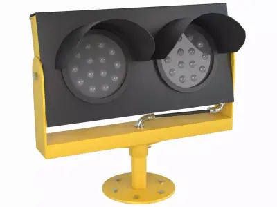 Airport Runway Guard Light Aviation Warning Lamp Low-poly 3D model