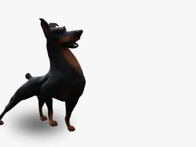 Doberman - stylized Dog rigged character for Blender