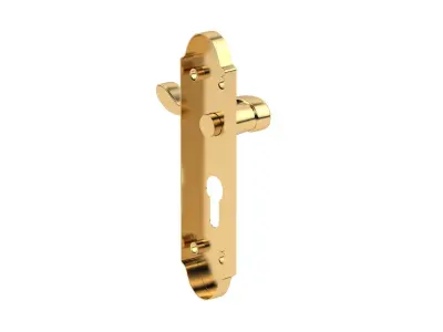 Oxford Door Handle Brass  3D model