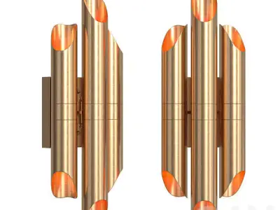 Brushed gold LED wall sconce 3D model