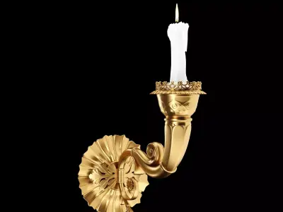 classic Candle Holder 3d Model Low-poly 3D model