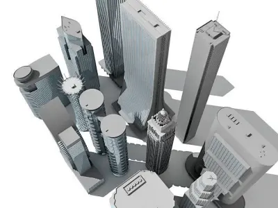 12 Buildings 3D Models 3D model