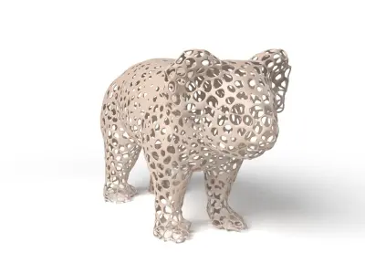 Koala Voronoi Low-poly 3D model