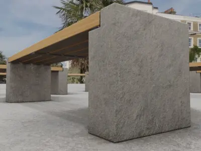 Street Bench 10 Version 1 Low-poly 3D model