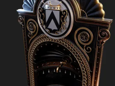 Vintage Victorian Wall Fountain 3D model