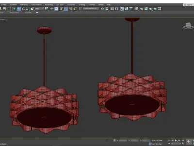 Coastal Current LED Drum Pendant Light Low-poly 3D model
