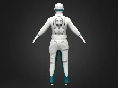 Full Sci-fi Space Research Costume Outfit Character Low-poly 3D model