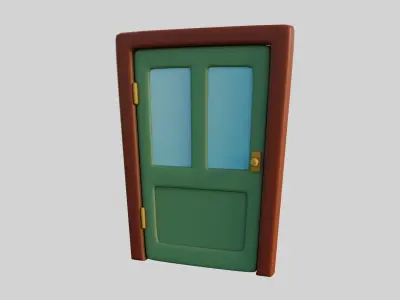 Cartoon Door 11Gb Low-poly 3D model