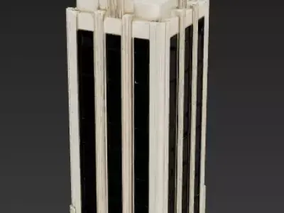 Antique 1930s Art Deco Corporate Tower 3D Model Low-poly 3D model