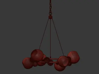 Bubbles 9 light chandelier 3D model