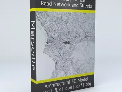 Marseille Road Network and Streets 3D model