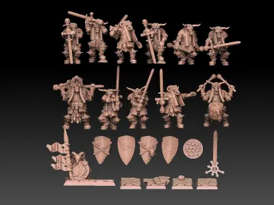 Undead Beastmen Plate Mail Greatswords 3D print model