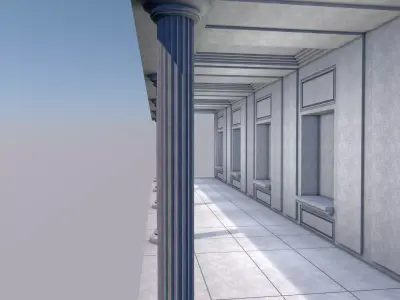 Hallway 3D model 6