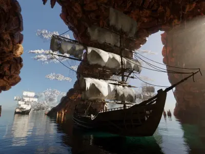 Pirate Island Scene 3D model