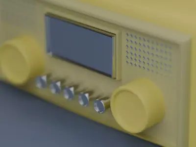 Retro Portable Radio Low-Poly Low-poly 3D model