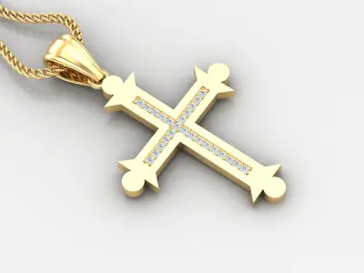 Cross Light Gold 4CP004 3DM STL 3D print model