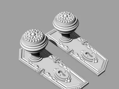 Dolls House Miniature Victorian Ornate Door Knob Handles 3D print model