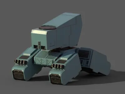 Robot tank Low-poly 3D model