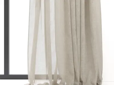 Curtains 50 Linen 3D model
