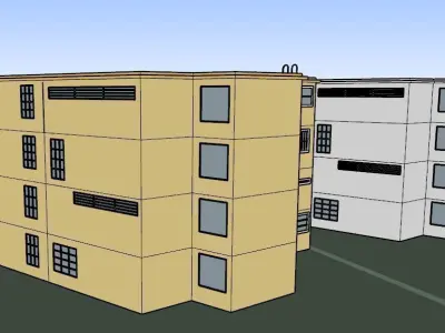 House in SketchUp colored and not-colored Free 3D model