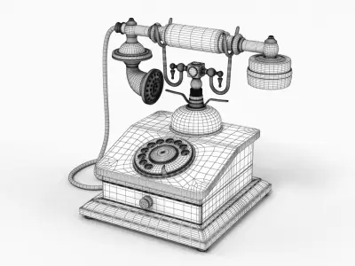 Classic Rotary Telephone 02 3D model