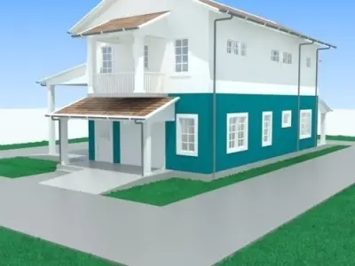 Apartment with garage-1 3D model