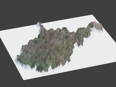 West Virginia State Low-poly 3D model