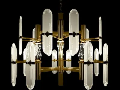 Modern Glass Chandelier 3D model