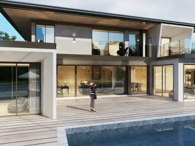 villa Low-poly 3D model