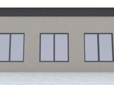 Modern architectural window horizontal slider 3D model