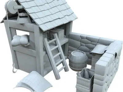 whare house 3d model Low-poly 3D model