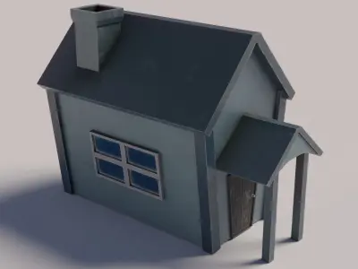 Old Dirty Toon House Low-poly 3D model