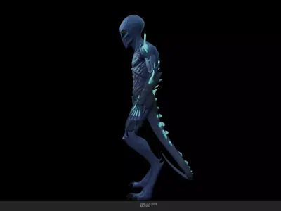 Stylized Alien Character Game Ready - AI Low-poly 3D model