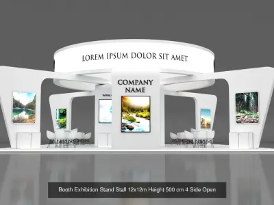 4 Exhibition Stand Stall Booth 3D model 3D Model Collection 3D Model Pack