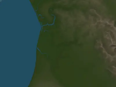 Monterey Bay Terrain Low-poly 3D model