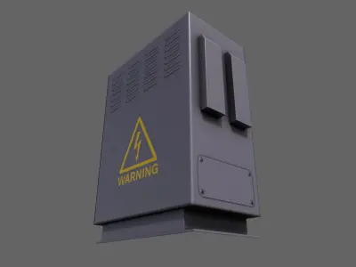 PBR Electric Box Purple V3 Low-poly 3D model