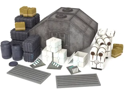 Star Wars Echo Base Crates and lamps Pack 1-12 scale