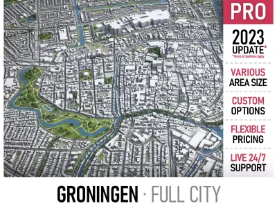 Groningen  Low-poly 3D model