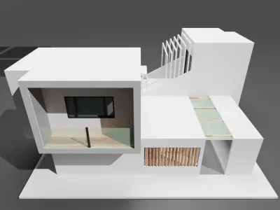 Modern housing project model 3D render 3D model