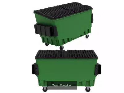 Trash Container  and  Trash can 3D Model Pack
