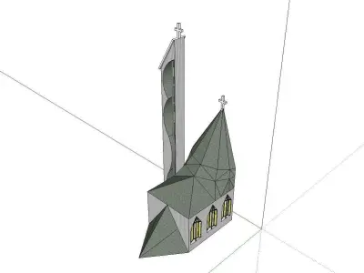 Architecture-Religion-God-Culture-Temple-0136 church with ste... 3D model
