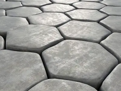 Paving old hexagon 3D model