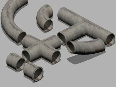 Sewerage Construction kit  Low-poly 3D model