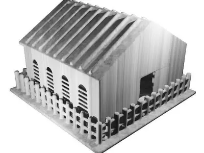 Classic Cartoon House Low-poly 3D model