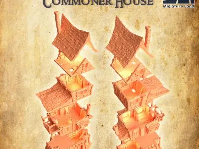 Old Commoner House Tabletop Terrain 28 MM 3D print model