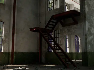 Modular Old Power Plant - 65 Modular Assets Pack Low-poly 3D model