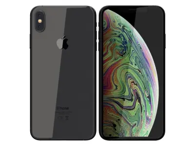 Apple iPhone XS Max Space Gray Low-poly 3D model